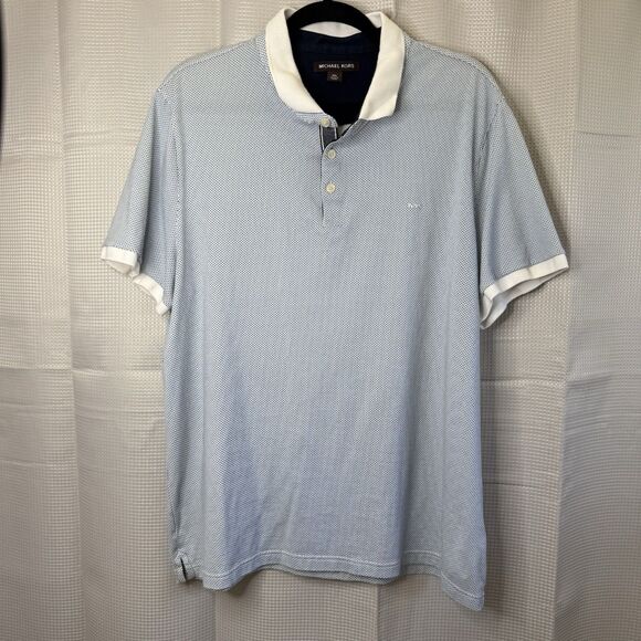 Michael Kors Other - Michael Kors Short Sleeve 3 Button Polo Shirt XXL White/Blue